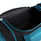 Сумка дорожная на молнии, с увеличением, 2 наружных кармана, длинный ремень, цвет чёрный/морской волны - фото 20746009