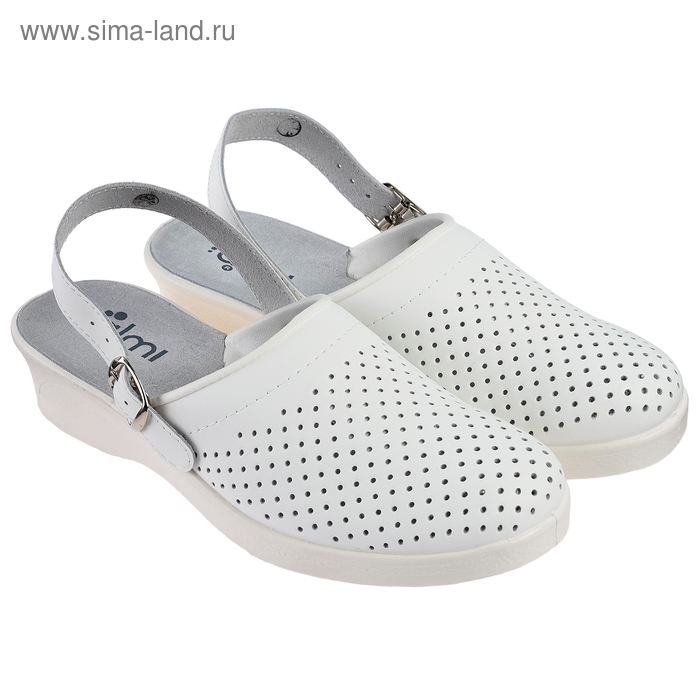 Туфли-сабо женские "Эмануэла", модель 6802-00101, размер 37, цвет белый - Фото 1