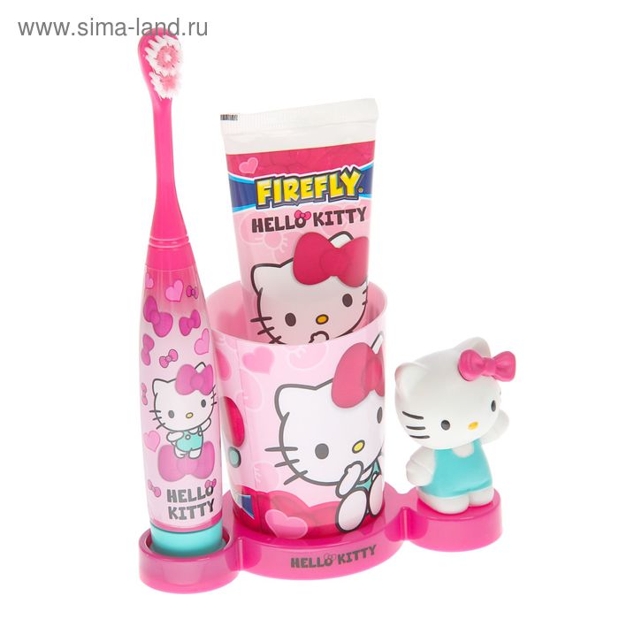 Набор Hello Kitty HK-20: электрическая зубная щетка + зубная паста + стакан, 1хАА - Фото 1