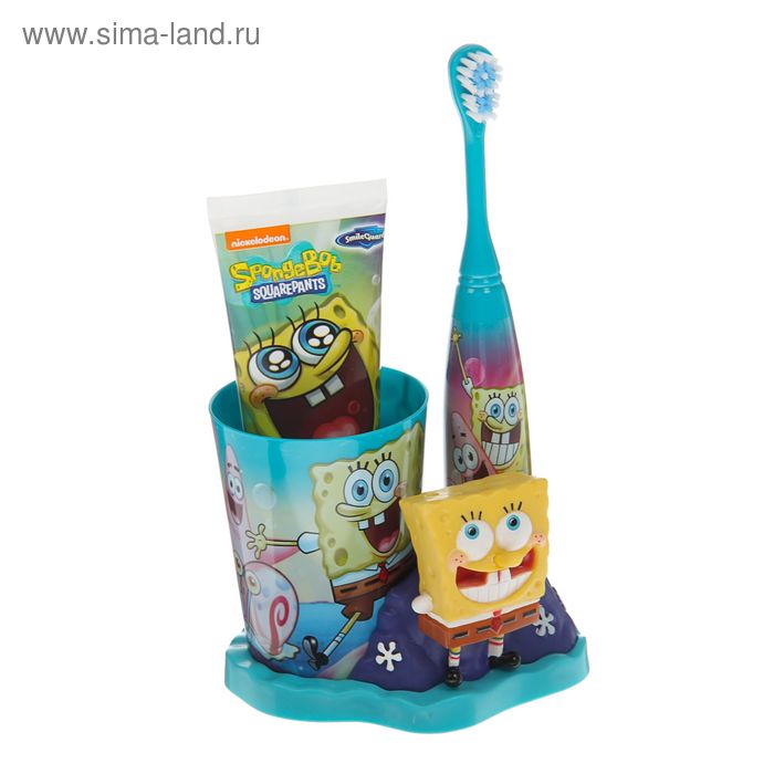 Набор Spongebob Dental Sb-20: электрическая зубная щетка Turbo + зубная паста + подставка - Фото 1