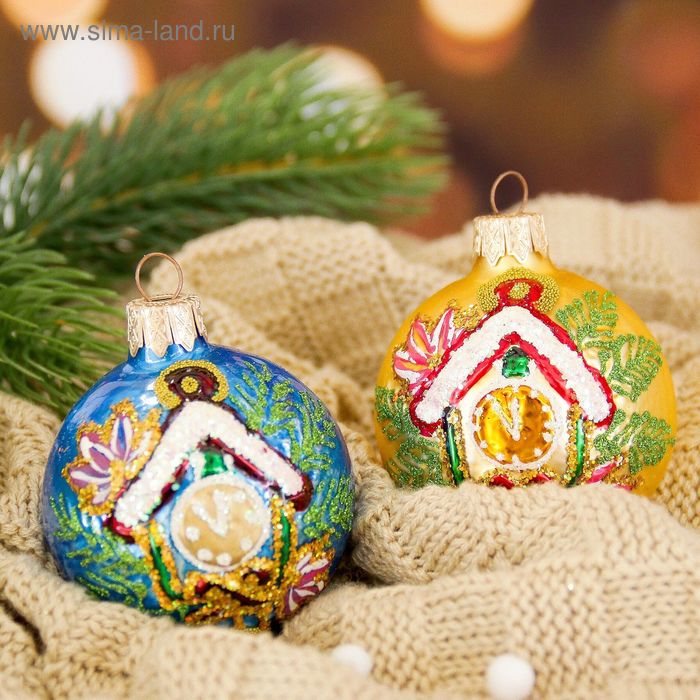 Шар "Часики" 6 см микс - Фото 1