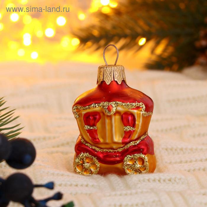 Ёлочное украшение «Карета» h=6 см - Фото 1