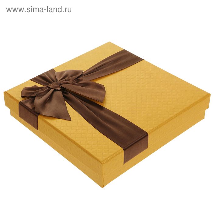 Коробка подарочная для конфет, жёлтый, 18,5 х 18,5 х 4 см - Фото 1