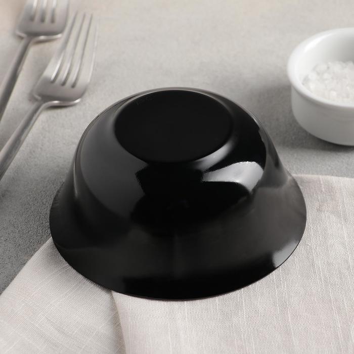 Салатник стеклокерамический Carine Noir Uni, 300 мл, d=12 см, цвет чёрный - фото 1892177479