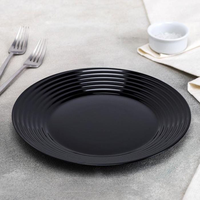 Тарелка обеденная Harena Black, d=25 см, цвет чёрный - Фото 1
