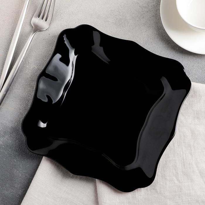 Тарелка десертная Authentic Black, 20,5×20,5 см, цвет чёрный - Фото 1