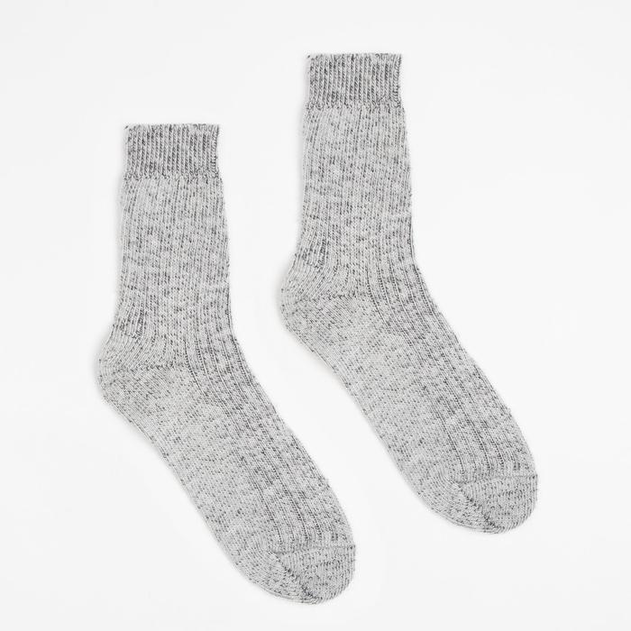 Носки шерстяные «Рубчик» цвет серый, размер 25 - Фото 1