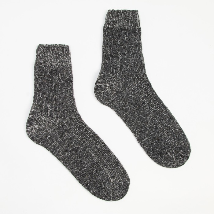 Носки мужские шерстяные «Рубчик», цвет тёмно-серый, размер 29
