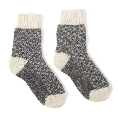Носки детские шерстяные "Фактурная вязка", цвет тёмно-серый, размер 18
