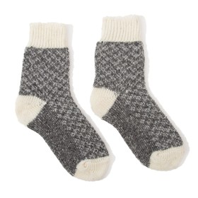 Носки детские шерстяные "Фактурная вязка", цвет тёмно-серый, размер 20