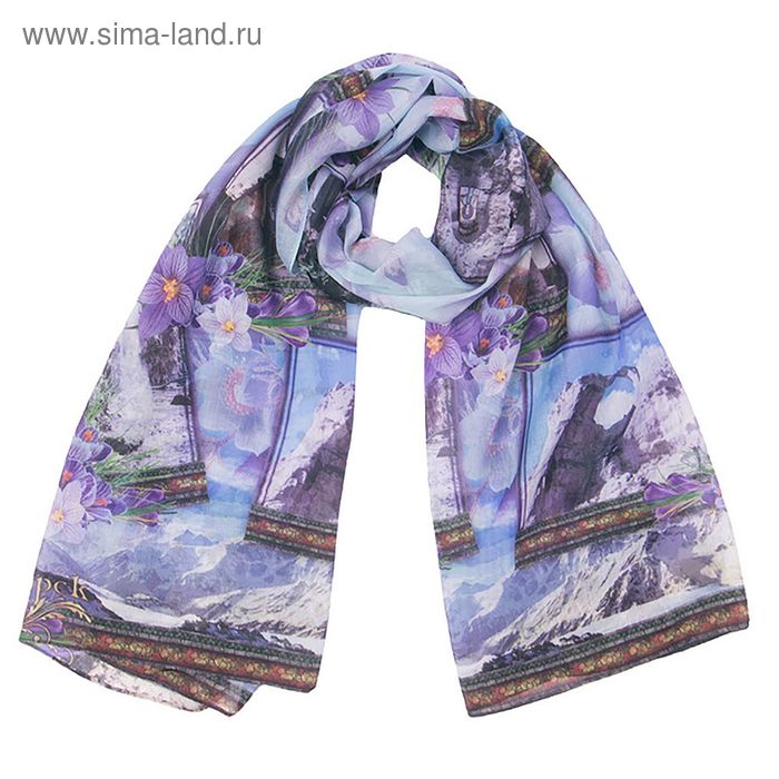 Палантин текстильный, размер 90х180, цвет голубой PC3115_V1 - Фото 1