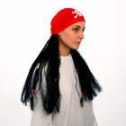 Карнавальный парик «Пиратка в бандане», с косичками, 120 г, цвет чёрный - Фото 2