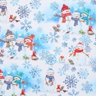 Упаковочная бумага на Новый год «Снеговички», 70×100 см, глянцевая - Фото 4
