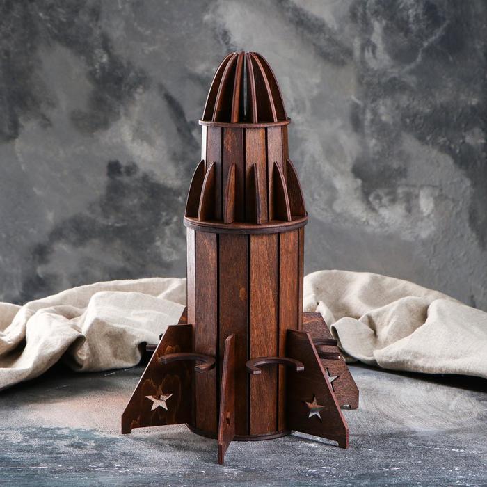 Мини-бар деревянный "Ракета", тёмный, 27 см - Фото 1