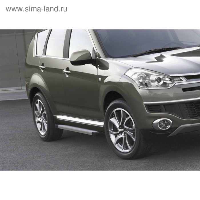 Пороги алюминиевые "Silver" Rival для Citroen C-Crosser 2007-2013, 173 см, 2 шт., F173AL.4005.1 - Фото 1