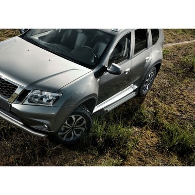 Порог-площадка "Silver" RIVAL, Renault Duster, Nissan Terrano 2011-н.в., с крепежом, F173AL.4701.3