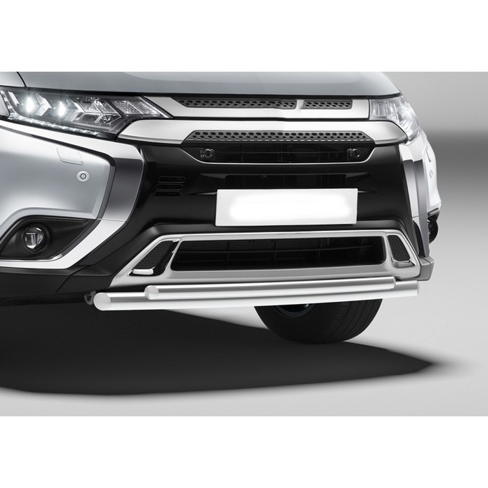 Защита переднего бампера d57+d42 RIVAL, Mitsubishi Outlander 2015-н.в., с крепежом, R.4010.002