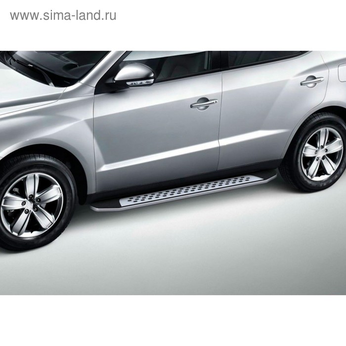 Пороги алюминиевые "Bmw-Style овалы" Rival для Geely Emgrand X7 2013-2016 2016-2019, 173 см, 2 шт., B173AL.1902.2 - Фото 1