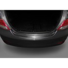 Накладки на задний бампер Rival для Hyundai Solaris I рестайлинг седан 2014-2017, нерж. сталь, 2 шт., NB.S.2301.1 - Фото 2