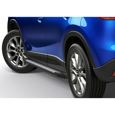 Пороги на автомобиль "Bmw-Style круг" Rival для Mazda CX-5 I 2011-2017, 173 см, 2 шт., алюминий, D173AL.3801.3