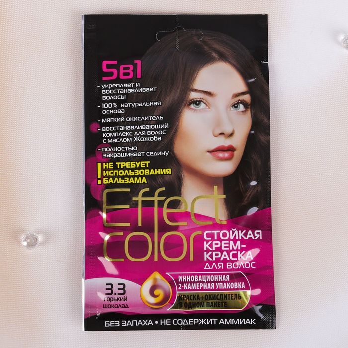 Cтойкая крем-краска для волос Effect Сolor тон горький шоколад, 50 мл - Фото 1