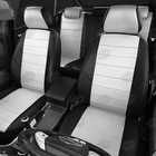 Авточехлы для Ford Mondeo 4 с 2008-2014 г., седан, хэтчбек, универсал, перфорация, экокожа, цвет белый, чёрный - Фото 2