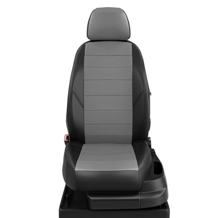 Авточехлы для Ford Mondeo 5 с 2014-2019 г., седан, хэтчбек, универсал, перфорация, экокожа, цвет тёмно-серый, чёрный