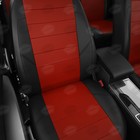 Авточехлы для Citroen Berlingo 1 с 1997-2012 г., каблук, перфорация, экокожа, цвет красный, чёрный - Фото 4