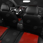 Авточехлы для Citroen Berlingo 1 с 1997-2012 г., каблук, перфорация, экокожа, цвет красный, чёрный - Фото 7