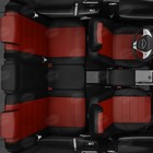 Авточехлы для Citroen Berlingo 1 с 1997-2012 г., каблук, перфорация, экокожа, цвет красный, чёрный - Фото 8