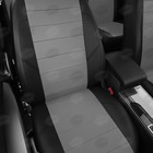 Авточехлы для Citroen Berlingo 1 с 1997-2012 г., каблук, перфорация, экокожа, цвет тёмно-серый, чёрный - Фото 4