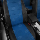 Авточехлы для Citroen Berlingo 1 с 1997-2012 г., каблук, перфорация, экокожа, цвет синий, чёрный - Фото 4