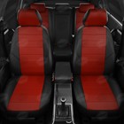 Авточехлы для Citroen Berlingo 2 с 2008-2015 г., каблук, перфорация, экокожа, цвет красный, чёрный - Фото 3