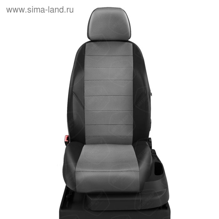 Авточехлы для Great Wall Suv G5 с 2005-2009 г., джип, перфорация, экокожа, цвет тёмно-серый, чёрный - Фото 1