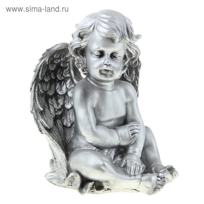 Фигура "Ангел №1" античный,  серебро 20х15х30см - Фото 1