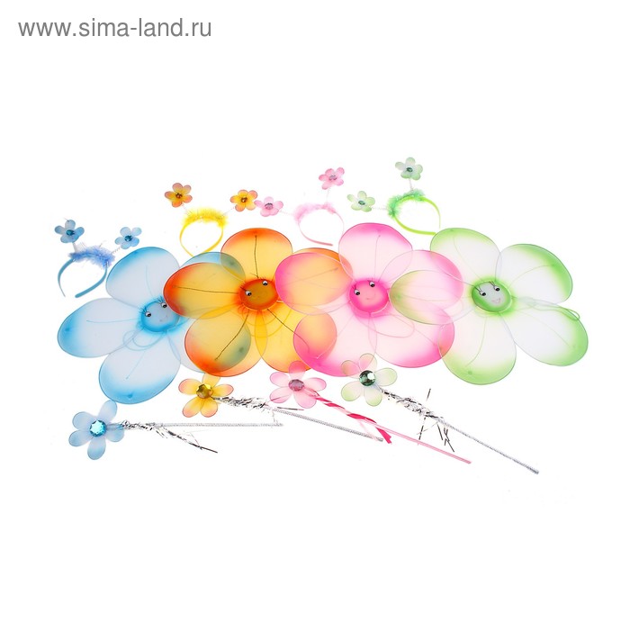 карнавальный набор цветок 3 в 1 40*40 четыре цвета - Фото 1