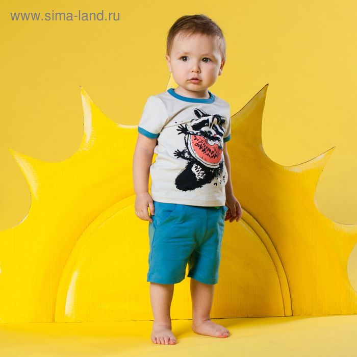 Футболка для мальчика "Енот", рост 80 см, цвет серый 132-005-02 - Фото 1