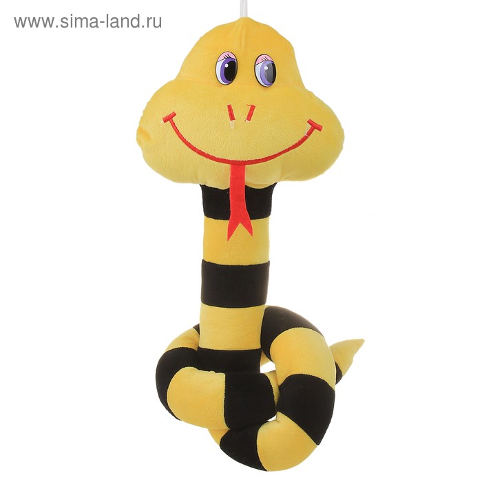 Мягкая игрушка "Змея желтая, в черную полоску" - Фото 1