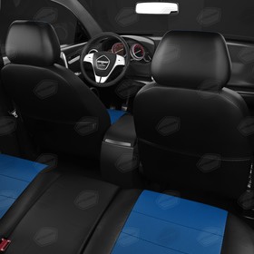 

Авточехлы для Audi 80 B4 с 1991-1996 г., седан, перфорация, экокожа, цвет синий, чёрный