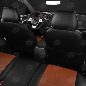 

Авточехлы для Audi A3 8P с 2003-2013 г., хэтчбек, перфорация, экокожа, цвет фокс, чёрный