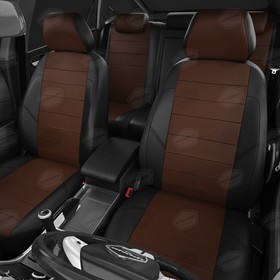 

Авточехлы для Volkswagen Tiguan 1 с 2007-2017 г., джип, перфорация, экокожа, цвет шоколад, чёрный