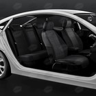 Авточехлы для Audi Q3 с 2010-2018 г., джип, жаккард, креп, экокожа, цвет белая точка, чёрный - Фото 5