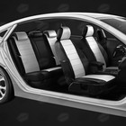 Авточехлы для Citroen C-elysee с 2013-2016 г., седан, перфорация, экокожа, цвет белый, чёрный - Фото 5