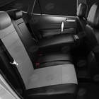 Авточехлы для Citroen C-elysee с 2013-2016 г., седан, перфорация, экокожа, цвет тёмно-серый, чёрный - Фото 6