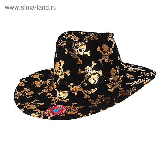 Шляпа ковбойская с черепами, цвета МИКС - Фото 1