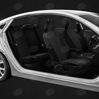 Авточехлы для Citroen C4 2 с 2010-2016 г., хэтчбек, креп, экокожа, цвет чёрный - Фото 5