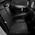 Авточехлы для Citroen C5 2 с 2008-2017 г., седан, жаккард, креп, экокожа, цвет белая точка, чёрный - Фото 6
