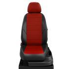 Авточехлы для Daewoo Nexia 2 с 2008-2016 г., седан, перфорация, экокожа, цвет красный, чёрный - Фото 1