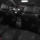Авточехлы для Daewoo Nexia 2 с 2008-2016 г., седан, жаккард, креп, экокожа, цвет белая точка, чёрный - Фото 7