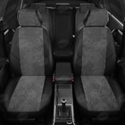 Авточехлы для Datsun Ondo с 2014-2019 г., седан, алькантара, экокожа, цвет тёмно-серый, чёрный - Фото 3